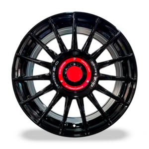 RIN MODELO 0257 17X7.5 10X100/112 GLOSS BLACK W RED INSERT