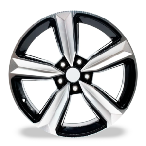 Paquete de 4 Rines Modelo 8753 17X7.5 5X112 BLACK MACHINED W SILVER SPOKES