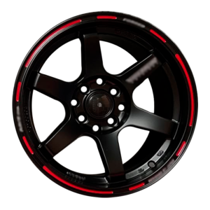 Paquete de 4 Rines Modelo H639 15x7 (8) 8X100/114.3 SATIN BLACK W MILLING WORDS AND RED LINE Progresivos