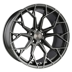 Paquete de 4 Rines Modelo  HF266 18x8 5-100 GUN METAL MACHINED FACE