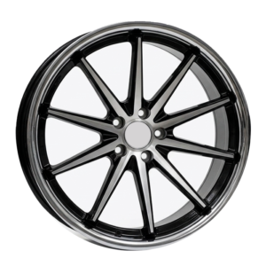 Paquete de 4 Rines Modelo FF-53 20X9 (10) 5X113.1	PIANO BLACK DIAMOND-CUT MACHINED FACE+STAINLESS STEEL LIP PROGRESIVO 20x10