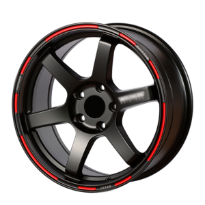 Paquete de 4 Rines Modelo H669 18X10.5 5X114.3 SATIN BLACK W MILLING WORDS AND RED LINE 18x10-5
