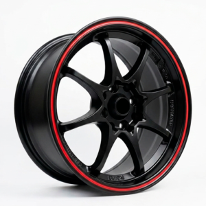 Paquete de 4 Rines Modelo FM724 15X7 8X100/114.3 SATIN BLACK W RED OUTER LINE 15x7