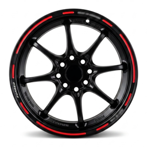 Paquete de 4 Rines Modelo H801 15X7 8X100/108 SATIN BLACK W MILLING WORDS AND RED LINE 15x7