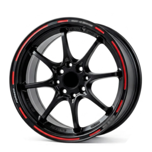 Rin Paquete de 4 Rines Modelo H801 15X7	8X100/108 SATIN BLACK W MILLING WORDS AND RED LINE 15x7 con barrenación 15-7