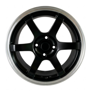 Paquete de 4 Rines Modelo TL33 15X7.0 4X100 SATIN BLACK W MACHINED LIP AND ENGRAVED WORDS MILLED 15x7