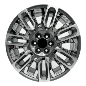 Paquete de 4 Rines Modelo YC3322 22X9 6X139.7 GUN METAL MACHINED FACE CHROME INSERT 22x9