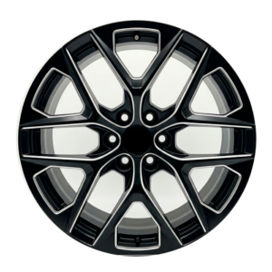 Paquete de 4 Rines Modelo HF691 22X9 6X139.7 SATIN BLACK + MILLING WINDOWS 22x9